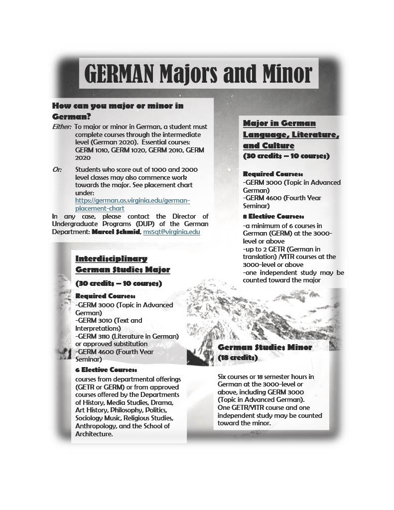 German Majors and Minor flyer